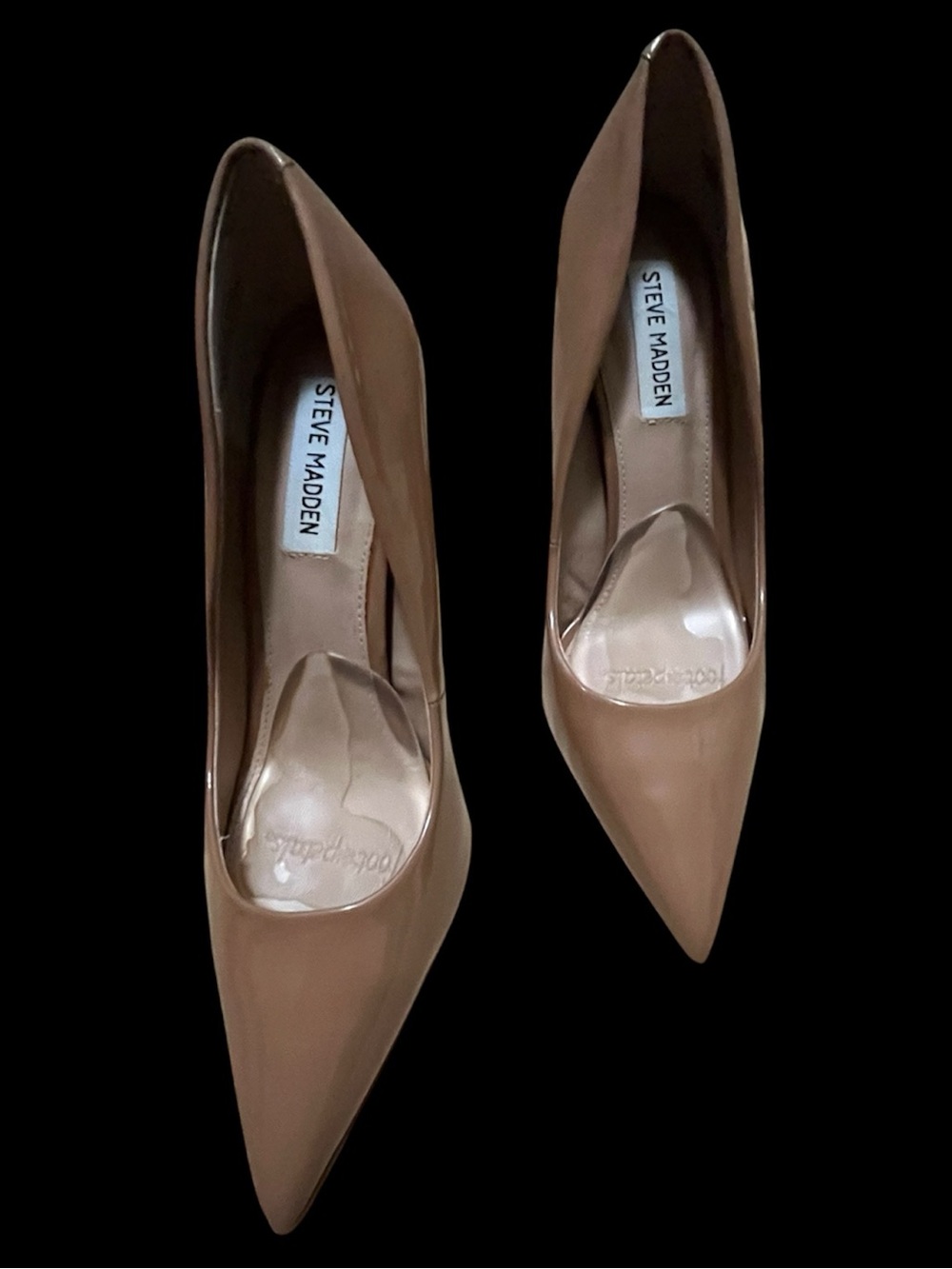 Steve Madden Nude Patent Pointed-Toe Pumps